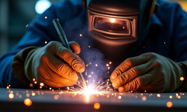 용접 장비와 불꽃